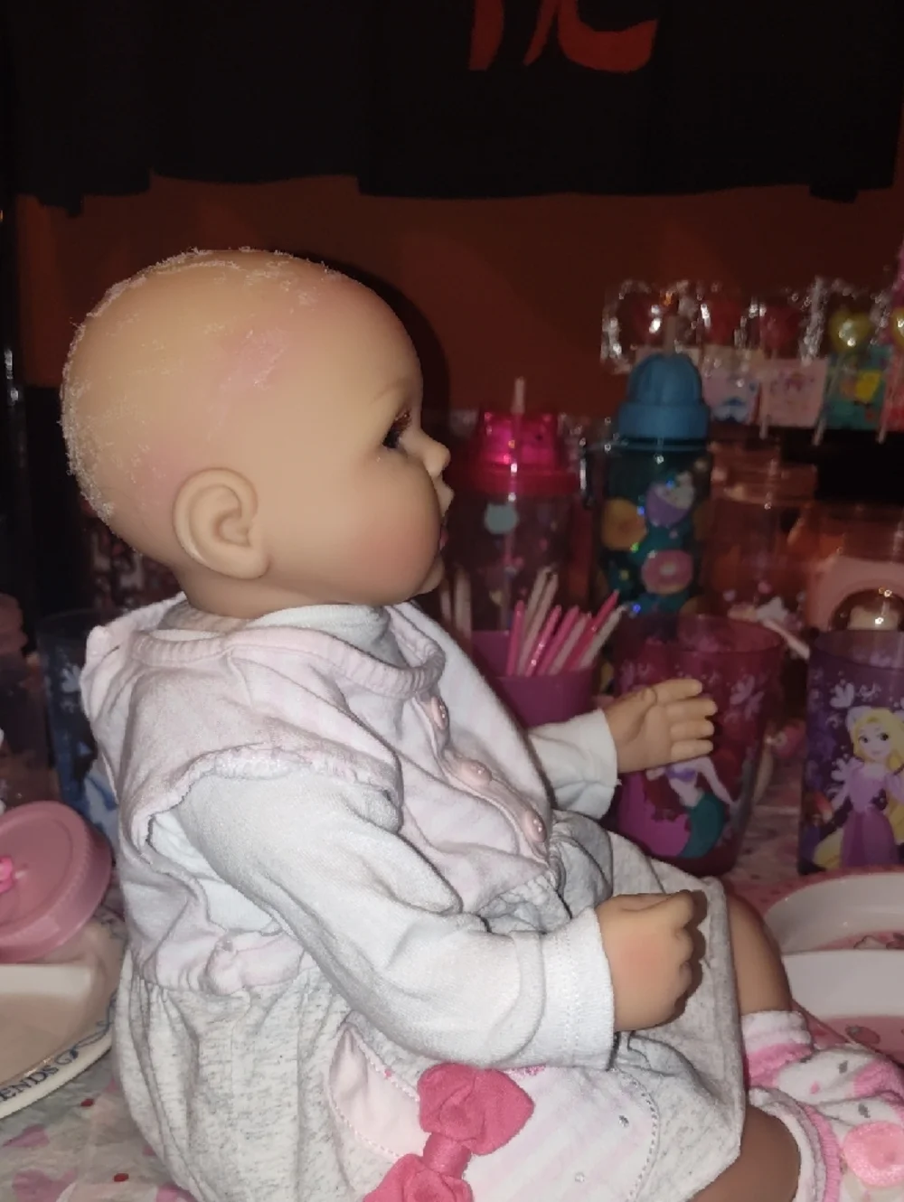 Reborn Pink and Cream Baby Doll with Heart-Print Hat - Picture 13 of 16